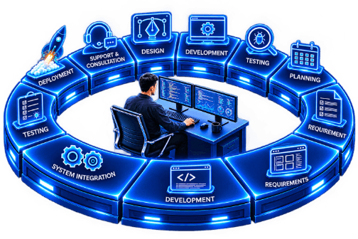 AI development lifecycle: planning, design, development, testing, deployment and support